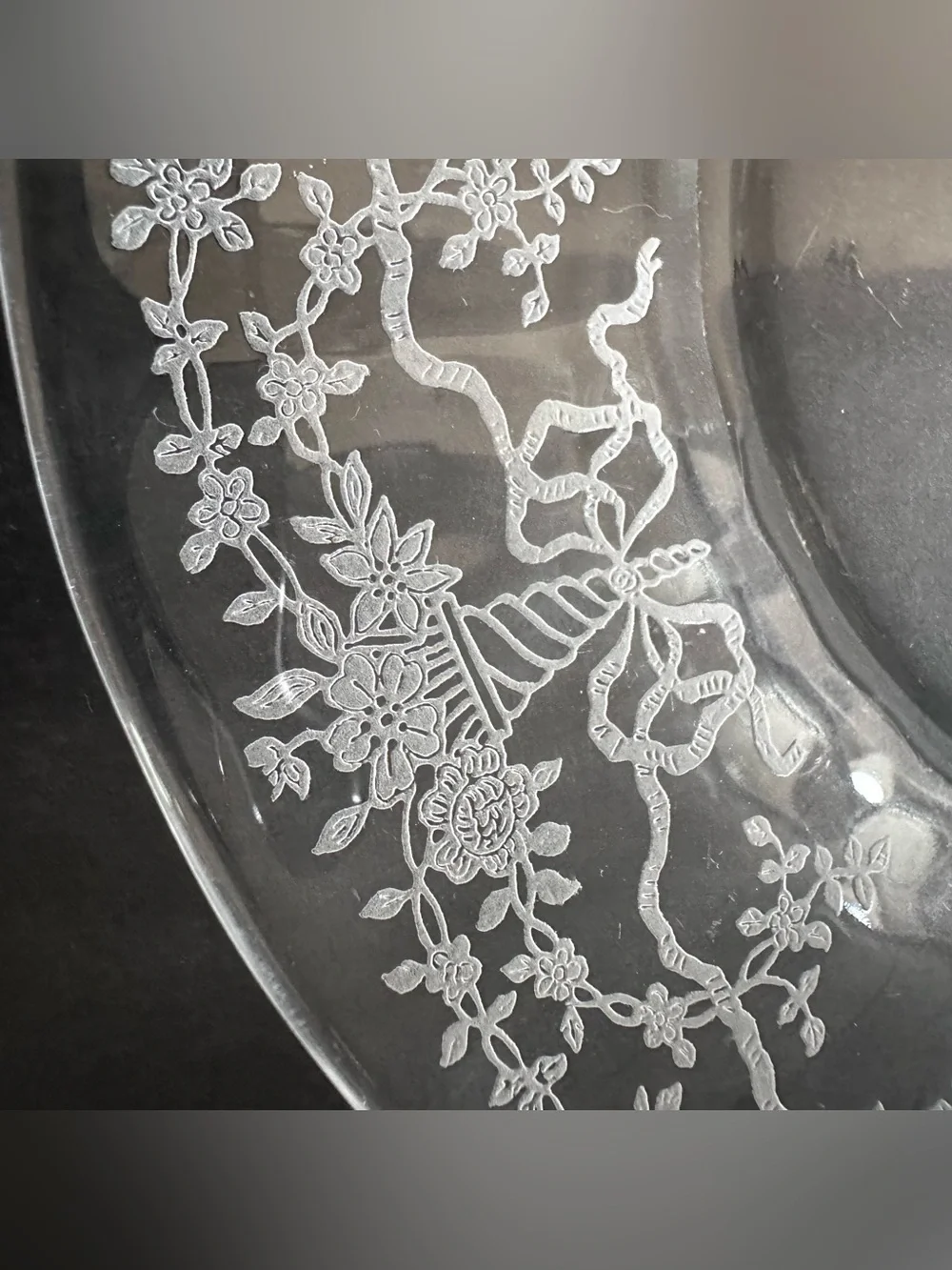 Fostoria CORSAGE Set of 4 Clear Etch #325 Salad Plates 7 5/8
